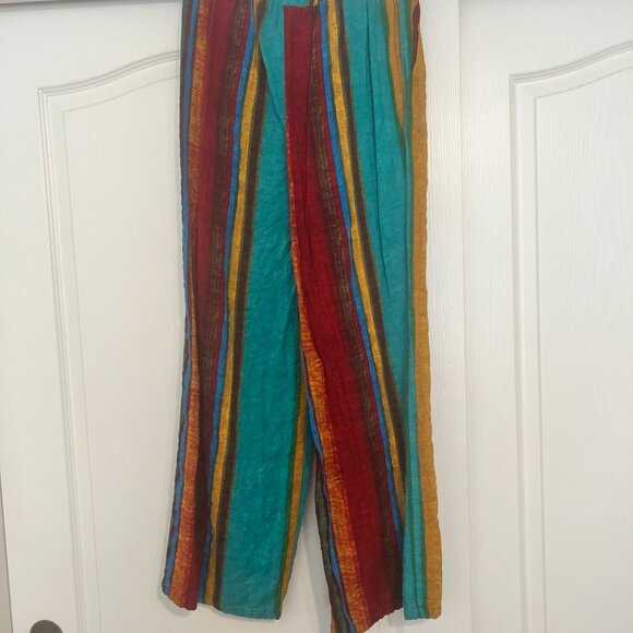 Cider - Striped Elastic Waist Wide Leg W/ Pockets- Womens Size Medium Worn Twice - Picture 4 of 4